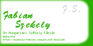 fabian szekely business card